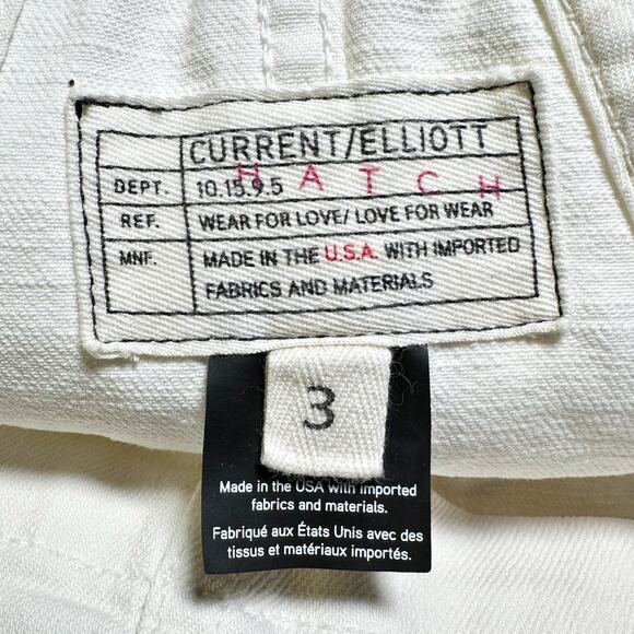 Hatch Current Elliot The Easy Denim Maternity Overall Kyte White Women 3 Large - Picture 4 of 9